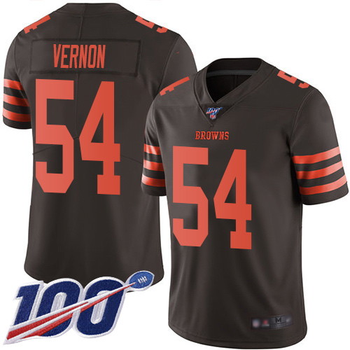 Cleveland Browns #54 Olivier Vernon Brown Men's Stitched Limited Rush 100th Season Jersey Men's