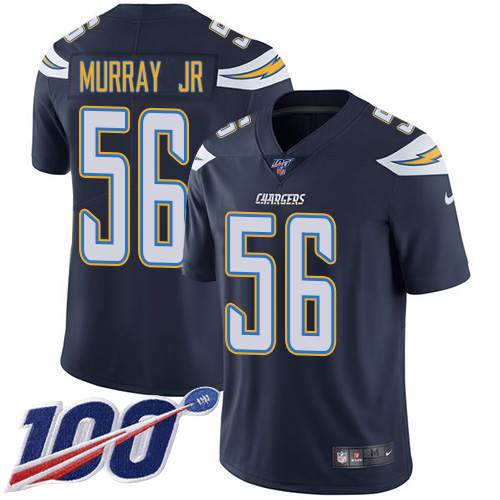 Los Angeles Chargers #56 Kenneth Murray Jr Navy Blue Team Color Youth Stitched 100th Season Vapor Untouchable Limited Jersey Youth