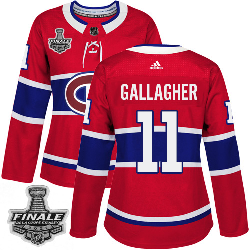 Adidas Montreal Canadiens #11 Brendan Gallagher Red Home Authentic Women's 2021 Stanley Cup Final Patch Jersey Womens