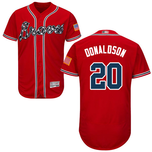 Atlanta Braves #20 Josh Donaldson Red Flexbase Authentic Collection Stitched Jersey Men's