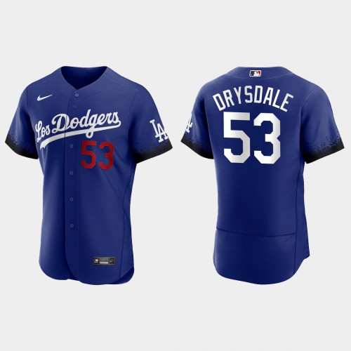 Los Angeles Los Angeles Dodgers #53 Don Drysdale Men's 2021 City Connect Authentic Jersey Royal Men's