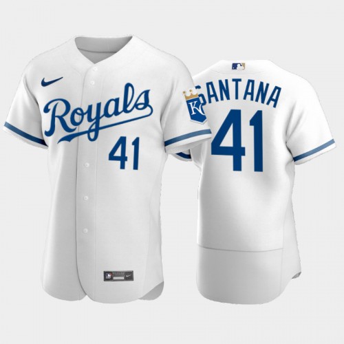 Kansas City Kansas City Royals #41 Carlos Santana Men's Game Replica 2022 City Connect White Jersey Men's