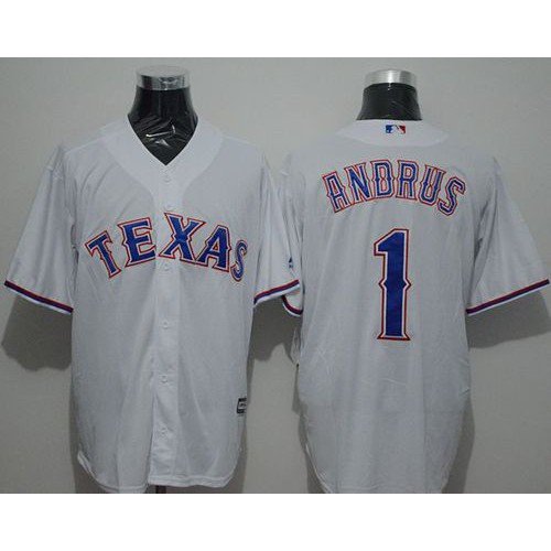 Texas Rangers #1 Elvis Andrus White New Cool Base Stitched Jersey Men's