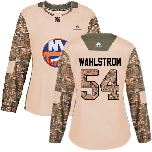 Adidas New York Islanders #54 Oliver Wahlstrom Camo Authentic 2017 Veterans Day Women's Stitched Jersey Womens