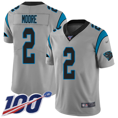Panthers #2 DJ Moore Silver Youth Stitched Limited Inverted Legend 100th Season Jersey