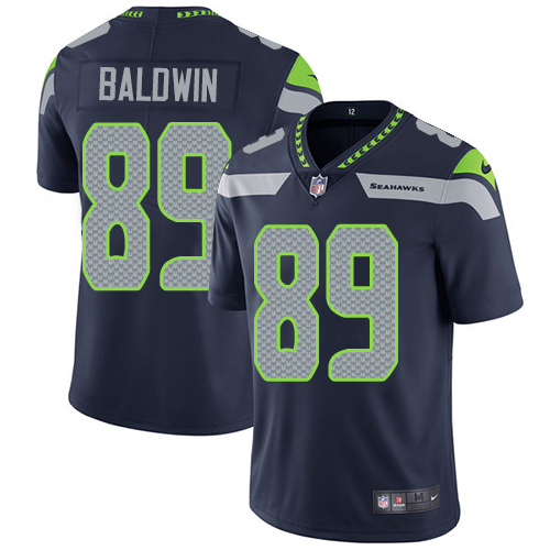 Seattle Seahawks #89 Doug Baldwin Steel Blue Team Color Men's Stitched Vapor Untouchable Limited Jersey Men's