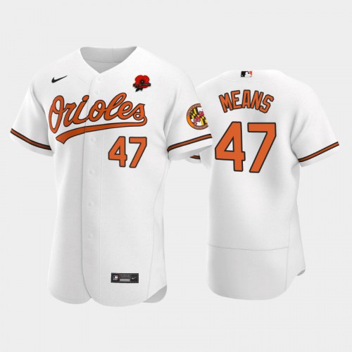 Baltimore Baltimore Orioles #47 John Means Men's Authentic 2021 Memorial Day Jersey - White Men's