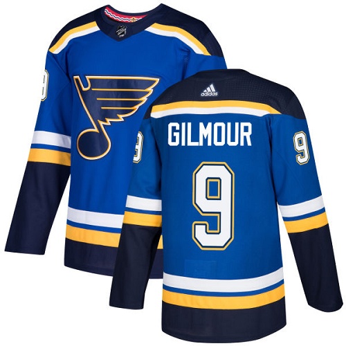 Adidas St. Louis Blues #9 Doug Gilmour Blue Home Authentic Stitched Jersey Men's