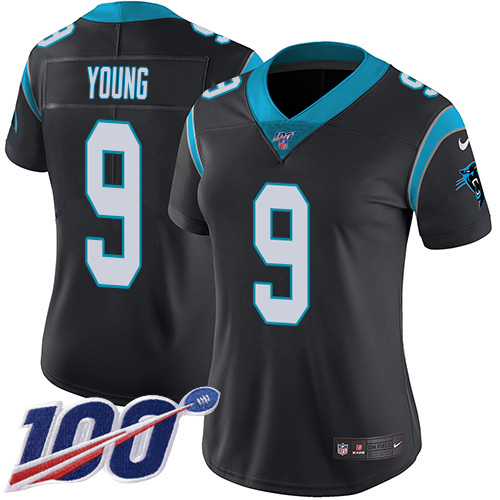 Panthers #9 Bryce Young Black Team Color Women's Stitched 100th Season Vapor Untouchable Limited Jersey