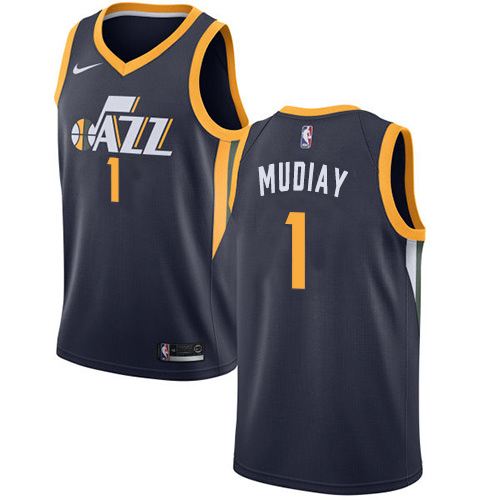 Utah Jazz #1 Emmanuel Mudiay Navy Swingman Icon Edition Jersey Mens