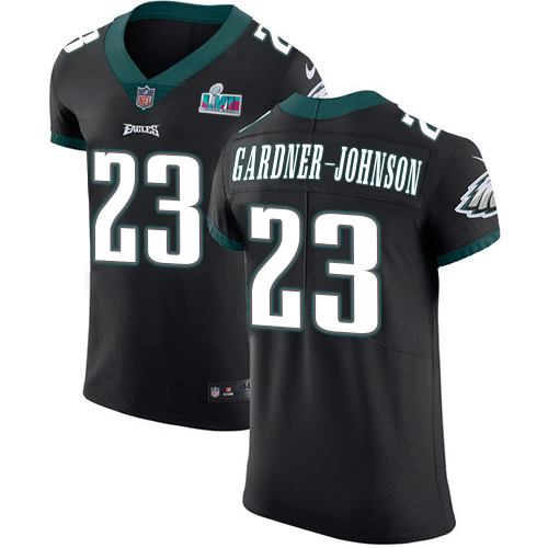 Eagles #23 C.J. Gardner-Johnson Black Alternate Super Bowl LVII Patch Men's Stitched New Elite Jersey