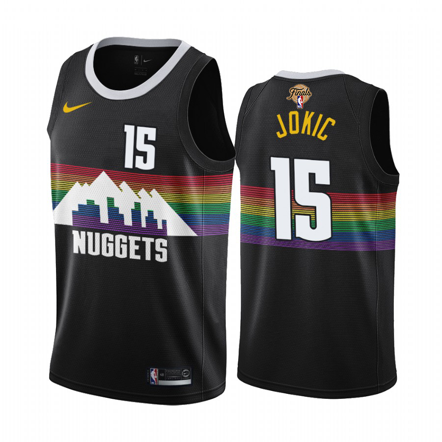 Nuggets #15 Nikola Jokic 2023 Finals Patch Black City Edition Jersey