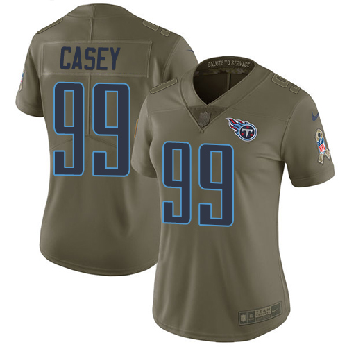 Tennessee Titans #99 Jurrell Casey Olive Women's Stitched Limited 2017 Salute to Service Jersey Womens