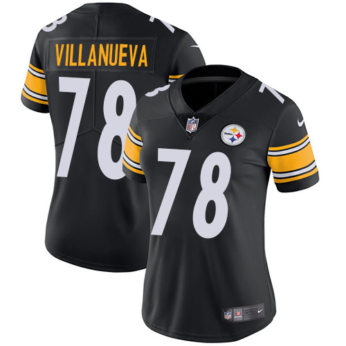 Pittsburgh Steelers #78 Alejandro Villanueva Black Team Color Women's Stitched Vapor Untouchable Limited Jersey Womens