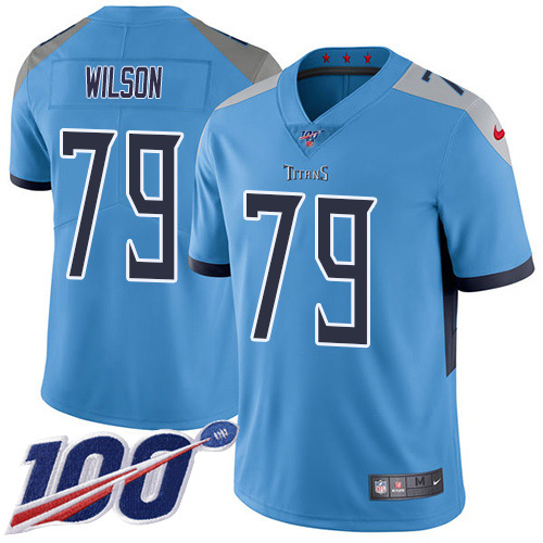 Tennessee Titans #79 Isaiah Wilson Light Blue Alternate Youth Stitched 100th Season Vapor Untouchable Limited Jersey Youth