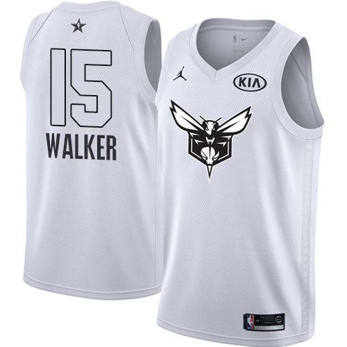 Charlotte Hornets #15 Kemba Walker White Jordan Swingman 2018 All-Star Game Jersey Mens
