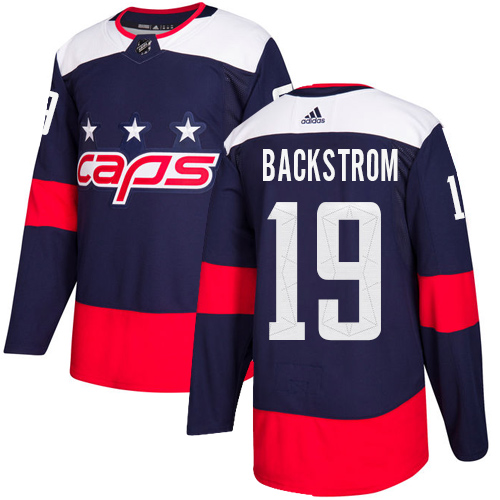 Adidas Washington Capitals #19 Nicklas Backstrom Navy Authentic 2018 Stadium Series Stitched Jersey Men's