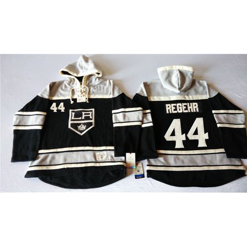 Los Angeles Kings #44 Robyn Regehr Black Sawyer Hooded Sweatshirt Stitched Jersey Men's
