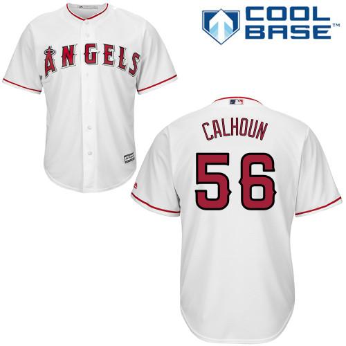 Los Angeles Angels #56 Kole Calhoun White Cool Base Stitched Youth Jersey Youth