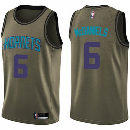 Charlotte Hornets #6 Jalen McDaniels Green Salute To Service Youth Swingman Jersey Youth