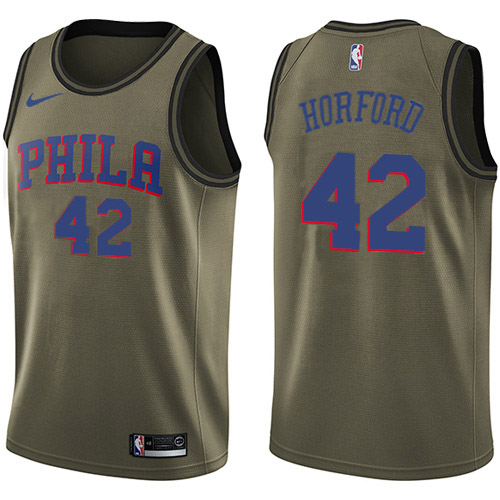 Philadelphia 76ers #42 Al Horford Green Swingman Salute to Service Jersey Mens