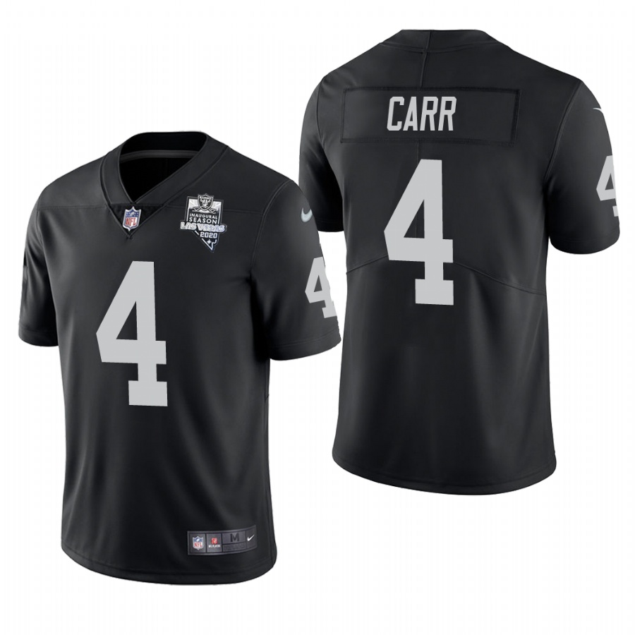 Las Vegas Raiders #4 Derek Carr Men's 2020 Inaugural Season Vapor Limited Jersey Black