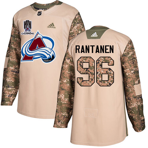 Adidas Colorado Avalanche #96 Mikko Rantanen Camo Authentic 2022 Stanley Cup Champions Veterans Day Stitched Jersey Men's