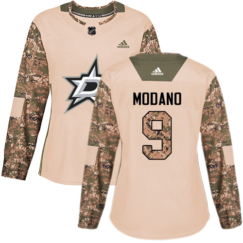 Adidas Dallas Stars #9 Mike Modano Camo Authentic 2017 Veterans Day Women's Stitched Jersey Womens