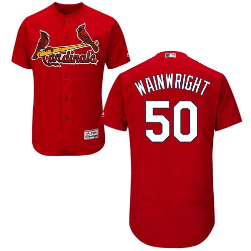 St.Louis Cardinals #50 Adam Wainwright Red Flexbase Authentic Collection Stitched Jersey Men's