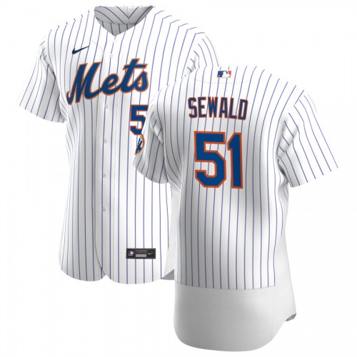 New York New York Mets #51 Paul Sewald Men's White Home 2020 Authentic Player Jersey Men's