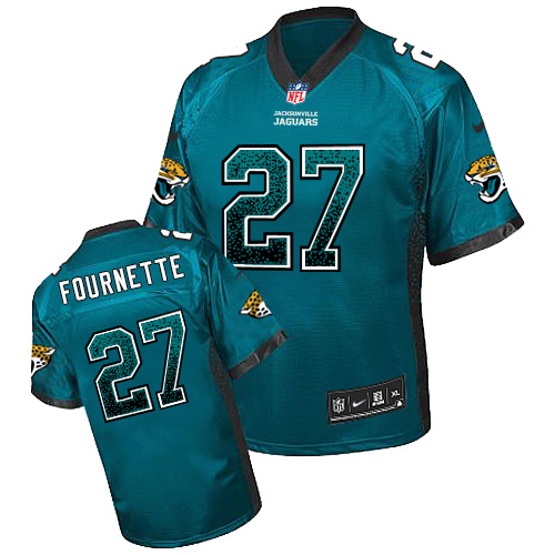 Jaguars #27 Leonard Fournette Teal Green Alternate Men's Stitched Elite Drift Fashion Jersey
