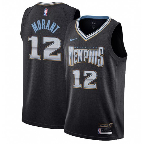 Memphis Memphis Grizzlies #12 Ja Morant Unisex Black 2022-23 Swingman Jersey - City Edition Mens