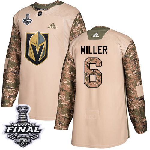 Adidas Golden Vegas Golden Knights #6 Colin Miller Camo Authentic 2017 Veterans Day 2018 Stanley Cup Final Stitched Jersey Men's