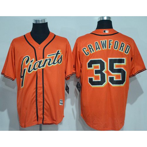 San Francisco Giants #35 Brandon Crawford Orange New Cool Base Alternate Stitched Jersey Men's