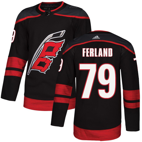 Adidas Carolina Hurricanes #79 Michael Ferland Black Alternate Authentic Stitched Jersey Men's