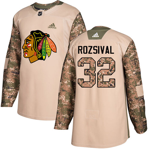 Adidas Chicago Blackhawks #32 Michal Rozsival Camo Authentic 2017 Veterans Day Stitched Jersey Men's