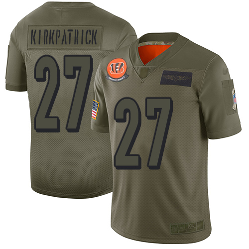 Cincinnati Bengals #27 Dre Kirkpatrick Camo Youth Stitched Limited 2019 Salute to Service Jersey Youth