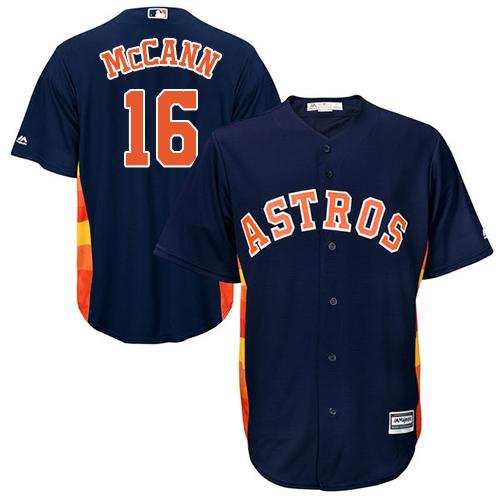 Houston Astros #16 Brian McCann Navy Blue Cool Base Stitched Youth Jersey Youth