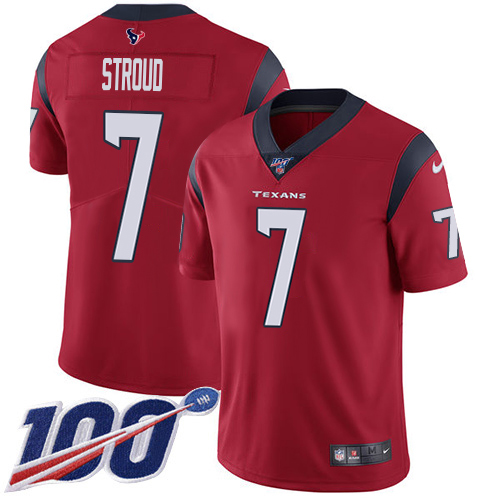 Texans #7 C.J. Stroud Red Alternate Men's Stitched 100th Season Vapor Untouchable Limited Jersey