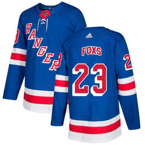 Adidas New York Rangers #23 Adam Foxs Royal Blue Home Authentic Stitched Jersey Men's