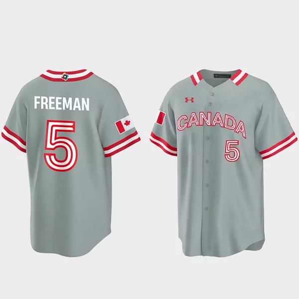 Freddie Freeman 5 Canada 2023 World Baseball Classic Jersey – Grey
