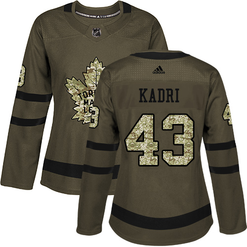 Adidas Maple Toronto Maple Leafs #43 Nazem Kadri Green Salute to Service Women's Stitched Jersey Womens