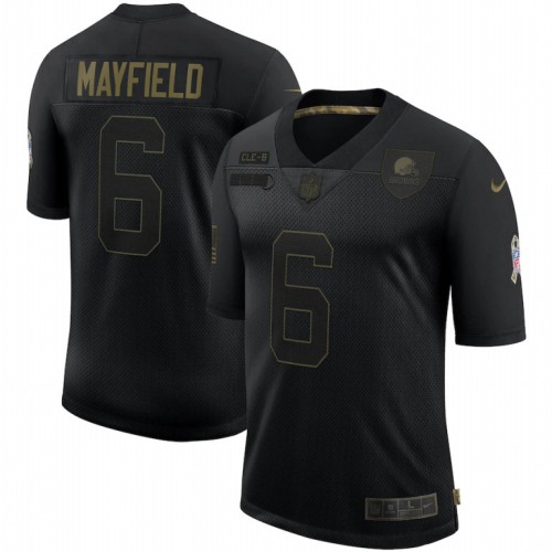 Cleveland Cleveland Browns #6 Baker Mayfield 2020 Salute To Service Limited Jersey Black Men's
