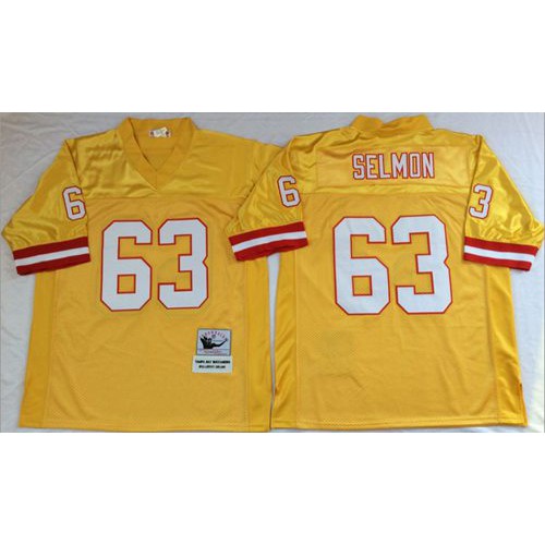 Mitchell And Ness Tampa Bay Buccaneers #63 Lee Roy Selmon Gold Throwback Stitched Jersey Men's