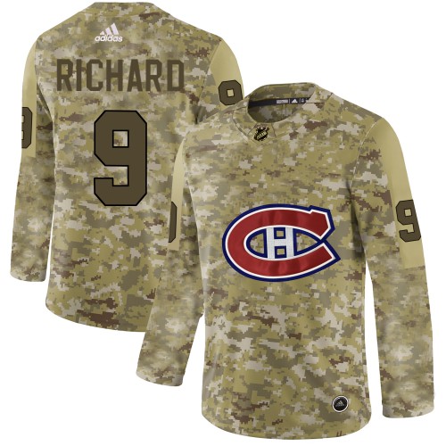 Adidas Montreal Canadiens #9 Maurice Richard Camo Authentic Stitched Jersey Men's