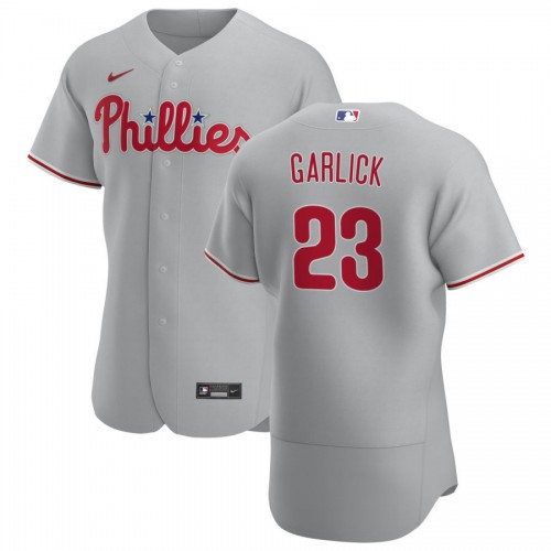 Philadelphia Philadelphia Phillies #23 Kyle Garlick Men's Gray Road 2020 Authentic Player Jersey Men's