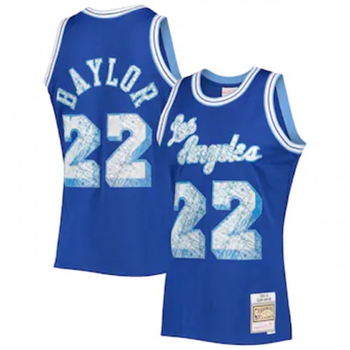 Los Angeles Lakers #22 Elgin Baylor Mitchell & Ness 1996-97 Hardwood Classics 75th Anniversary Diamond Swingman Jersey - Royal Mens