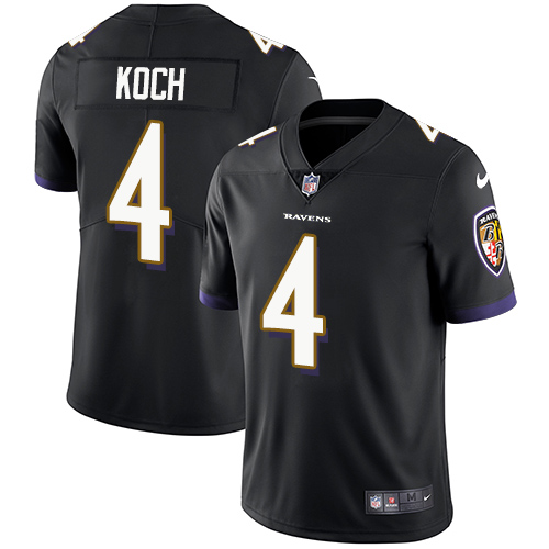 Baltimore Ravens #4 Sam Koch Black Alternate Men's Stitched Vapor Untouchable Limited Jersey Men's