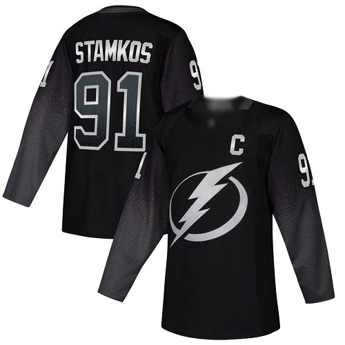Adidas Tampa Bay Lightning #91 Steven Stamkos Black Alternate Authentic Stitched Youth Jersey Youth