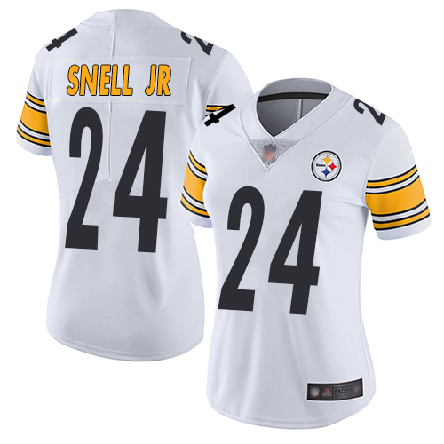 Pittsburgh Steelers #24 Benny Snell Jr. White Women's Stitched Vapor Untouchable Limited Jersey Womens